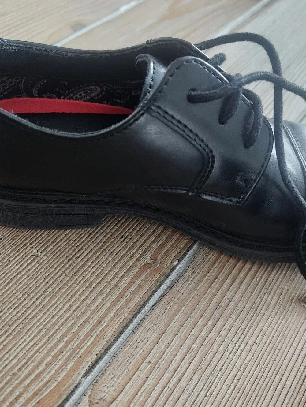 Classic Black Boy’s Lace-Up Dress Shoes Size 3 By Bruno Marc